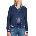 Women's Chaps French Terry Baseball Jacket, Size: Xl, Blue