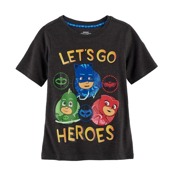 Boys 4-7 Pj Masks Catboy, Owlette & Gekko Let's Go Heroes Graphic Tee, Size: 5-6, Grey