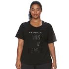 Plus Size Tek Gear&reg; Easy Graphic V-neck Workout Tee, Women's, Size: 1xl, Oxford