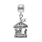 Individuality Beads Crystal Sterling Silver Carousel Charm, Women's, White
