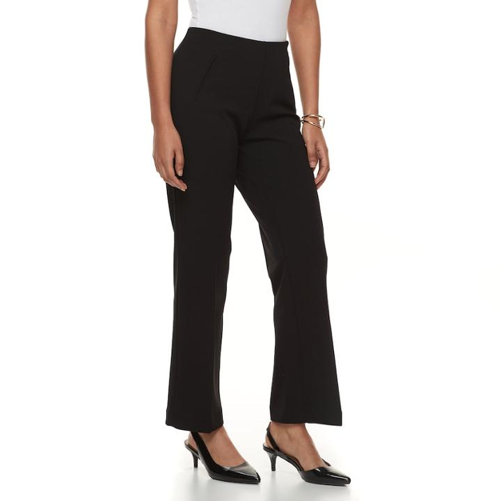 Petite Briggs Scuba Crepe Dress Pants, Women's, Size: 8 Petite, Black