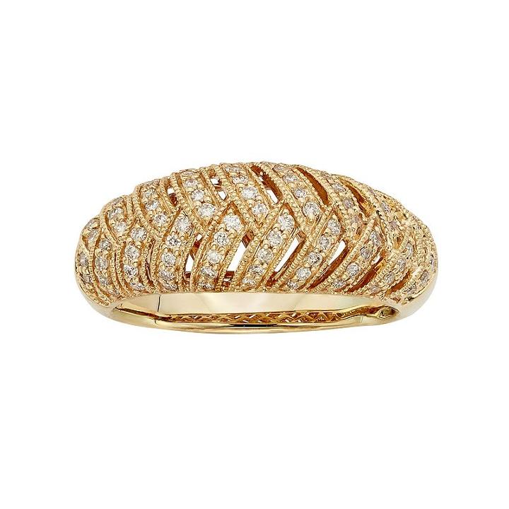 3/8 Carat T.w. Igl Certified Diamond 14k Gold Art Deco Wedding Ring, Women's, Size: 7, White