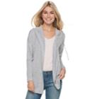 Women's Sonoma Goods For Life&trade; Hooded Cardigan, Size: Xl, Silver