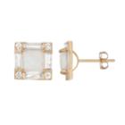 10k Gold Lab-created Opal & White Sapphire Square Stud Earrings, Women's