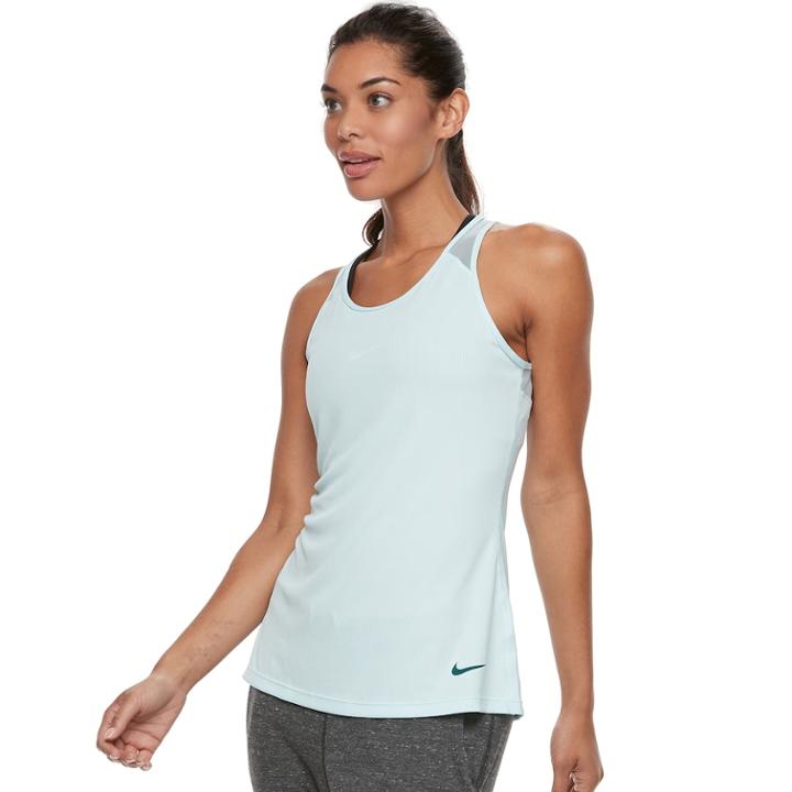 Women's Nike Training Mesh Racerback Running Tank, Size: Xl, Blue (navy)