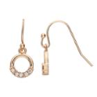 Lc Lauren Conrad Simulated Crystal Nickel Free Circle Drop Earrings, Women's, Gold