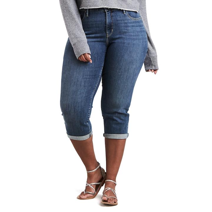 Plus Size Levi's Shaping Jean Capris, Women's, Size: 18 W, Med Blue
