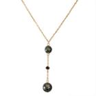 14k Gold Hematite & Black Spinel Y Necklace, Women's, Size: 17