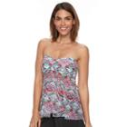 Women's Croft & Barrow&reg; Flyaway Mesh Bandeaukini Top, Size: 12, Multi