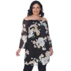 Plus Size White Mark Floral Off-the-shoulder Tunic, Women's, Size: 3xl, Black