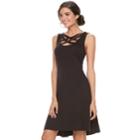 Women's Jennifer Lopez Strappy Fit & Flare Dress, Size: Xl, Black