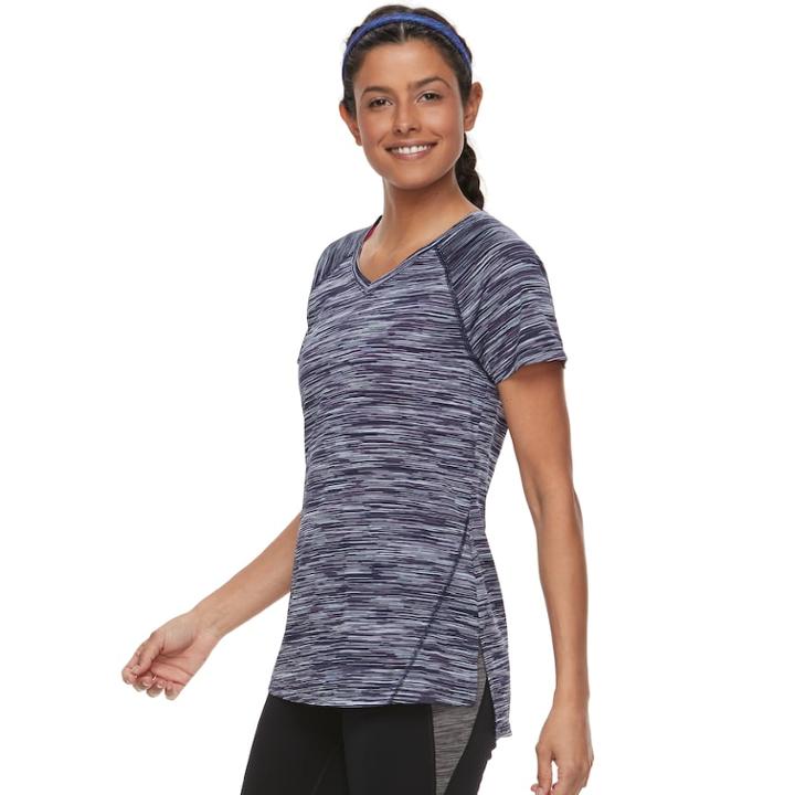 Women's Tek Gear&reg; Space Dye Base Layer Tee, Size: Large, Dark Blue