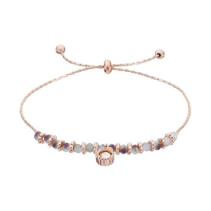 Lc Lauren Conrad Iridescent Beaded Lariat Bracelet, Women's, Grey