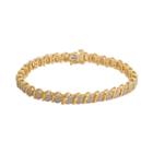18k Gold Over Silver 2-ct. T.w. Diamond Bracelet, Women's, Size: 7.5, White