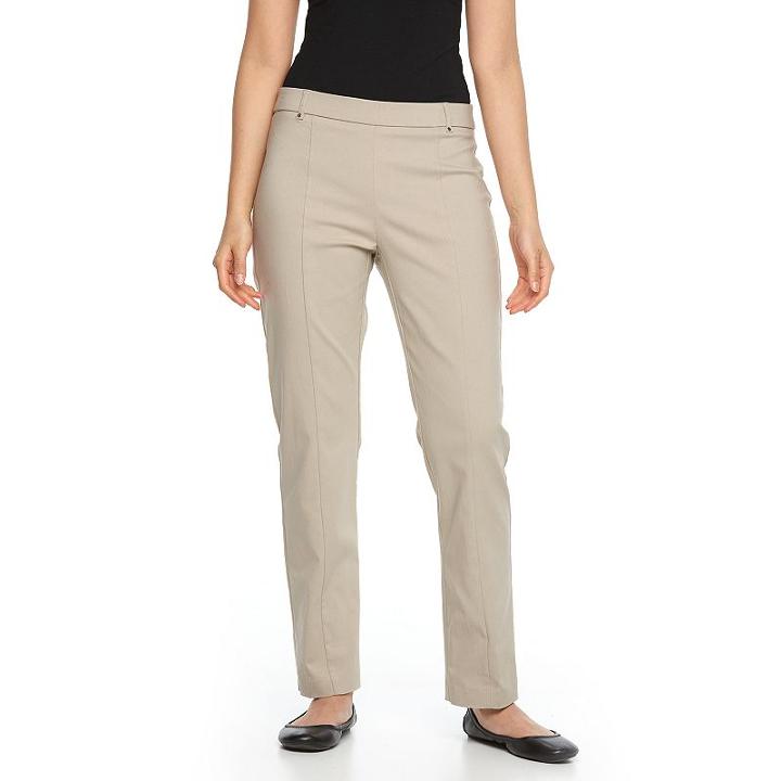 Women's Napa Valley Slimming Solution Straight-leg Dress Pants, Size: 16, Dark Brown