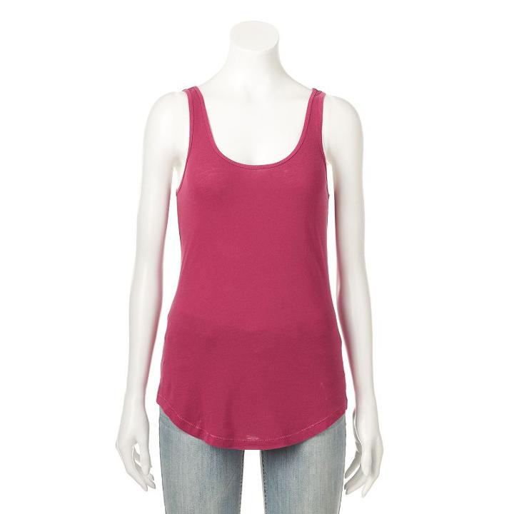 Women's Sonoma Goods For Life&trade; Scoopneck Tank, Size: Xl, Dark Red