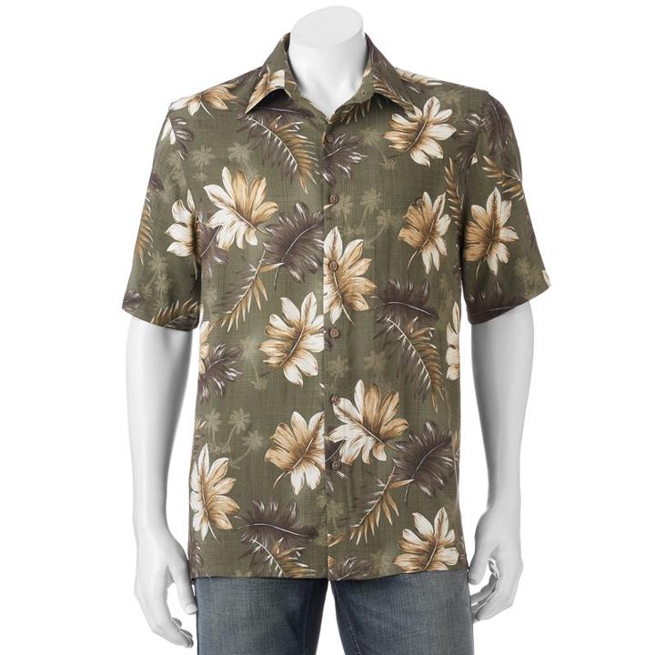 Big & Tall Batik Bay Classic-fit Tropical Button-down Shirt, Men's, Size: 3xl Tall, Green Oth