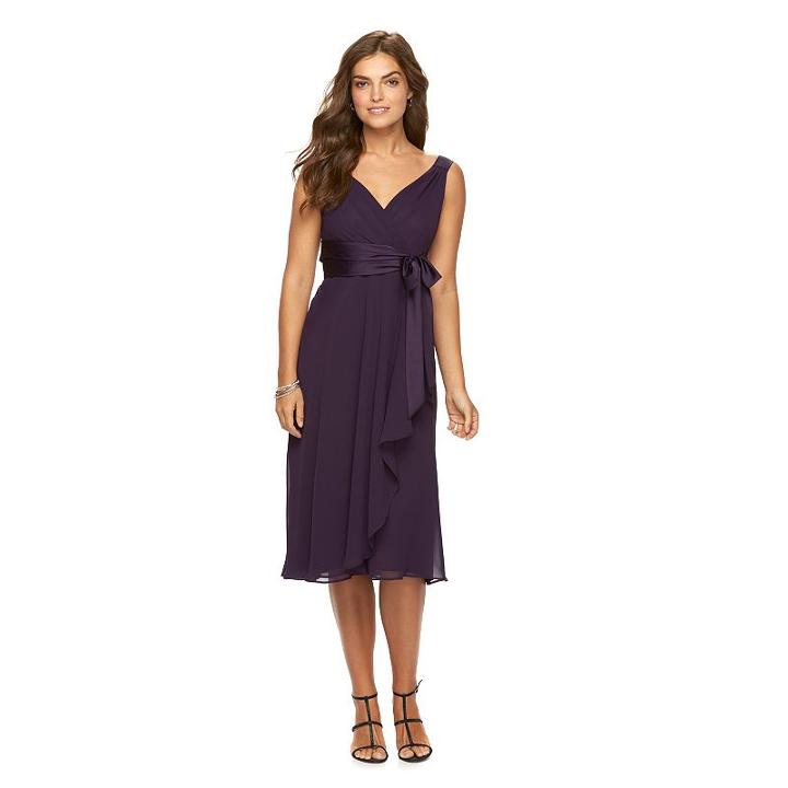 Women's Chaps Surplice Empire Evening Dress, Size: 18, Purple