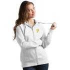 Women's Antigua Pittsburgh Pirates Victory Full-zip Hoodie, Size: Large, White