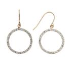 14k Gold-bonded Sterling Silver Crystal Hoop Drop Earrings, Women's, Yellow