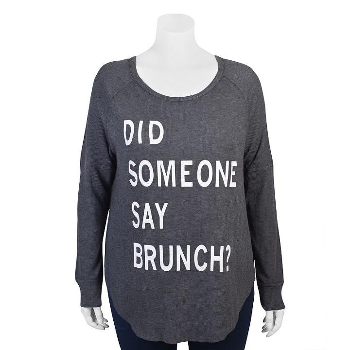 Juniors' Grayson Threads Long Sleeve Raglan Graphic Tee, Girl's, Size: Small, Grey (charcoal)