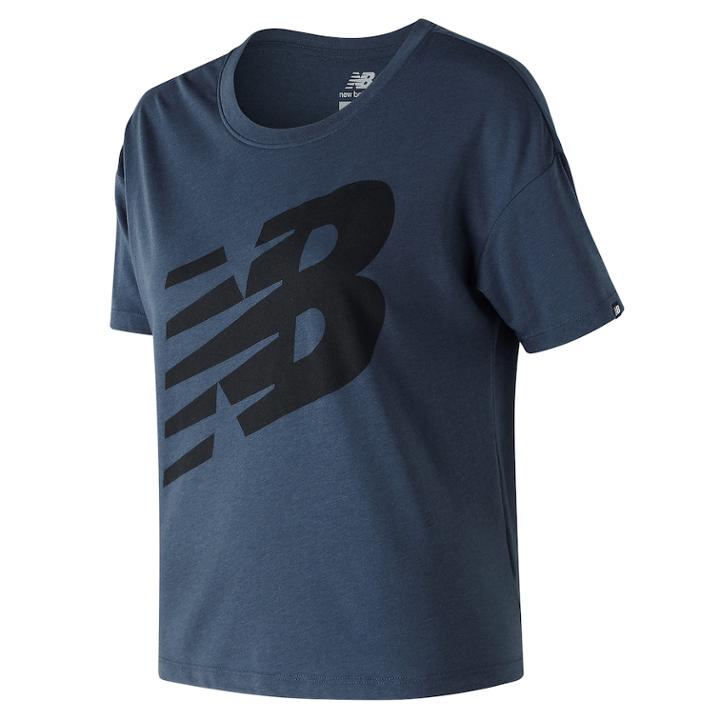 Women's New Balance Essential Track Club Graphic Tee, Size: Large, Blue