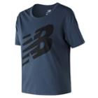Women's New Balance Essential Track Club Graphic Tee, Size: Large, Blue