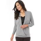 Women's Apt. 9&reg; Faux-wrap Sweater, Size: Medium, Light Grey