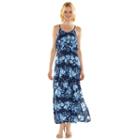 Lc Lauren Conrad Floral Popover Maxi Dress - Women's, Size: Xs, Dark Blue