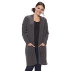 Plus Size Dana Buchman Sweater Duster, Women's, Size: 2xl, Dark Grey