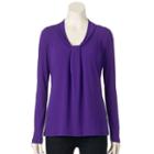 Women's Dana Buchman Knot-front Top, Size: Xl, Purple