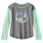 Girls 7-16 & Plus Size So&reg; Blocked Long Sleeve Graphic Tee, Girl's, Size: 18 1/2, Turquoise/blue (turq/aqua)