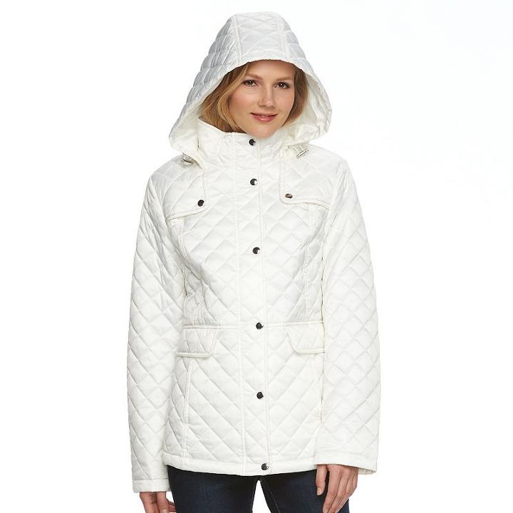 Women's Braetan Hooded Quilted Jacket, Size: Medium, White