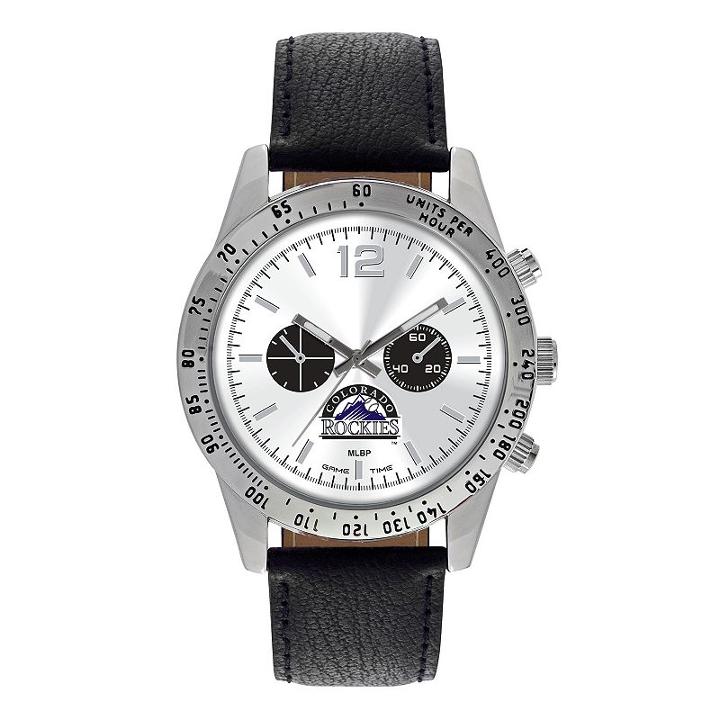 Men's Game Time Colorado Rockies Letterman Watch, Black