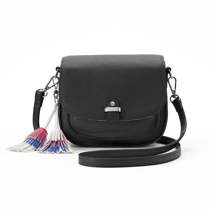 Candies&reg; Tassel Saddle Bag, Women's, Black