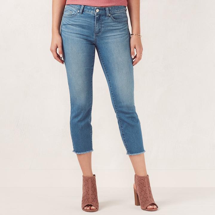 Women's Lc Lauren Conrad Capri Skinny Jeans, Size: 14, Light Blue