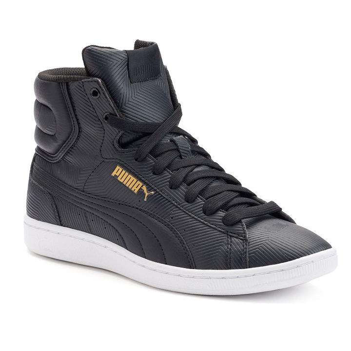 Puma Vikky Mid Deboss Women's Shoes, Size: 7.5, Black