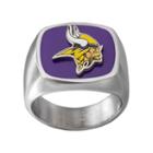 Men's Stainless Steel Minnesota Vikings Ring, Size: 10, Silver