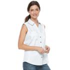 Women's Cathy Daniels Knit To Fit Sleeveless Shirt, Size: Xl, White