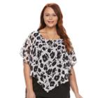 Plus Size Ab Studio Floral Popover Top, Women's, Size: 3xl, Ovrfl Oth