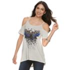 Women's Rock & Republic&reg; Eagle Cold-shoulder Tee, Size: Large, Med Grey