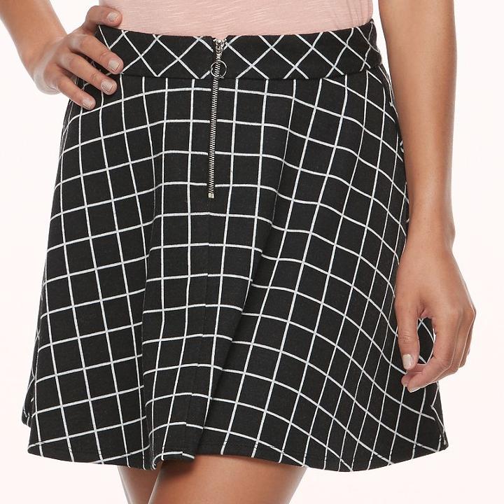 Juniors' Joe B Front Zipper Skater Skirt, Teens, Size: Small, Oxford
