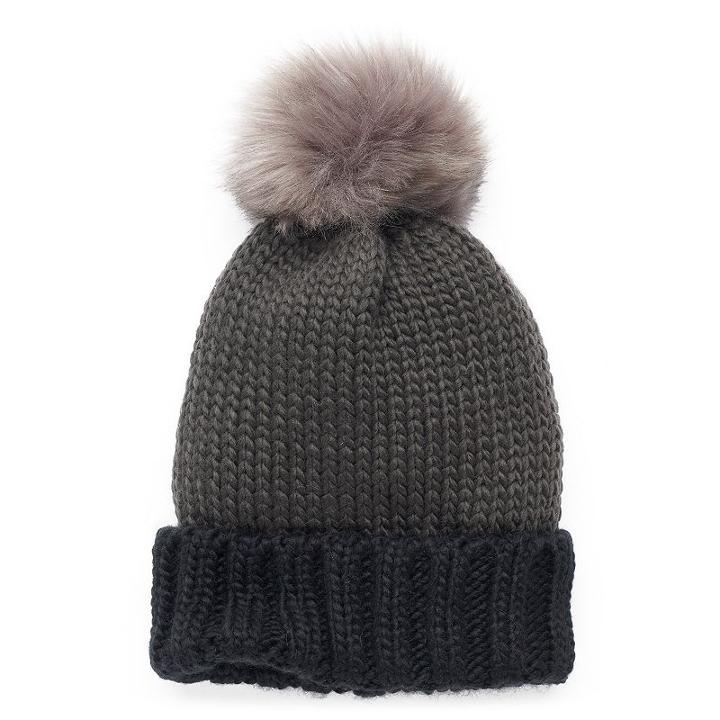 Apt. 9&reg; Two-tone Pom-pom Beanie, Women's, Grey Other