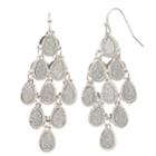 Mudd&reg; Glittery Teardrop Nickel Free Kite Earrings, Women's, Silver