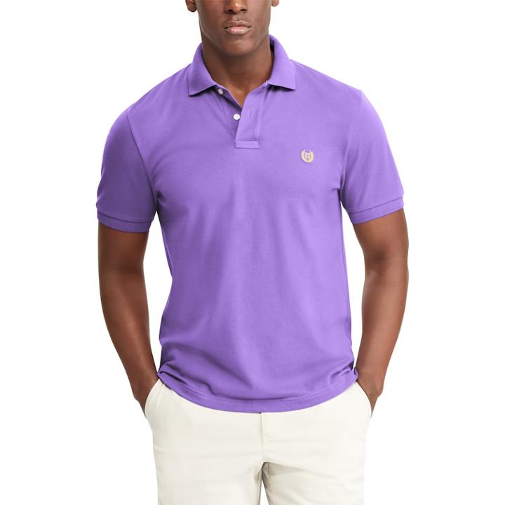 Men's Chaps Stretch Solid Pique Polo, Size: Small, Purple
