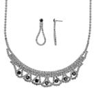 Crystal Allure Necklace And Teardrop Earring Set, Women's, Size: 16.5, Black