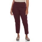 Plus Size Croft & Barrow&reg; Stretch Pull-on Ankle Pants, Women's, Size: 18 W, Drk Purple