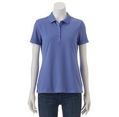 Petite Croft & Barrow&reg; Classic Solid Polo, Women's, Size: Xs Petite, Blue (navy)