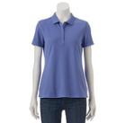 Petite Croft & Barrow&reg; Classic Solid Polo, Women's, Size: Xs Petite, Blue (navy)