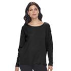 Women's Napa Valley Textured Rib Sweater, Size: Xl, Black